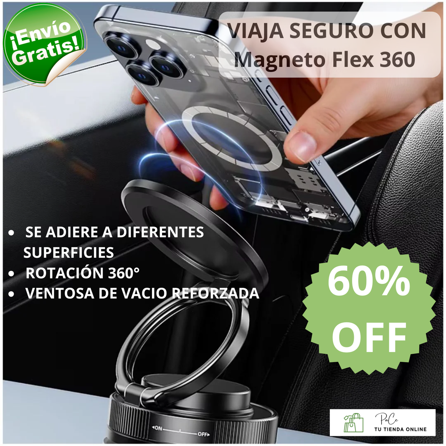 Soporte Magnético para Celular Magneto Flex 360
