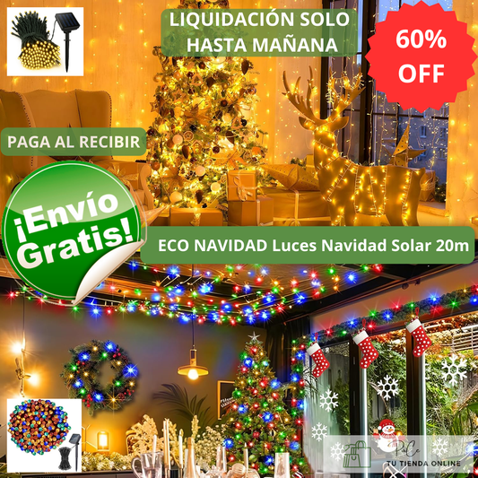 Luces Led solar 20mts - ECO NAVIDAD