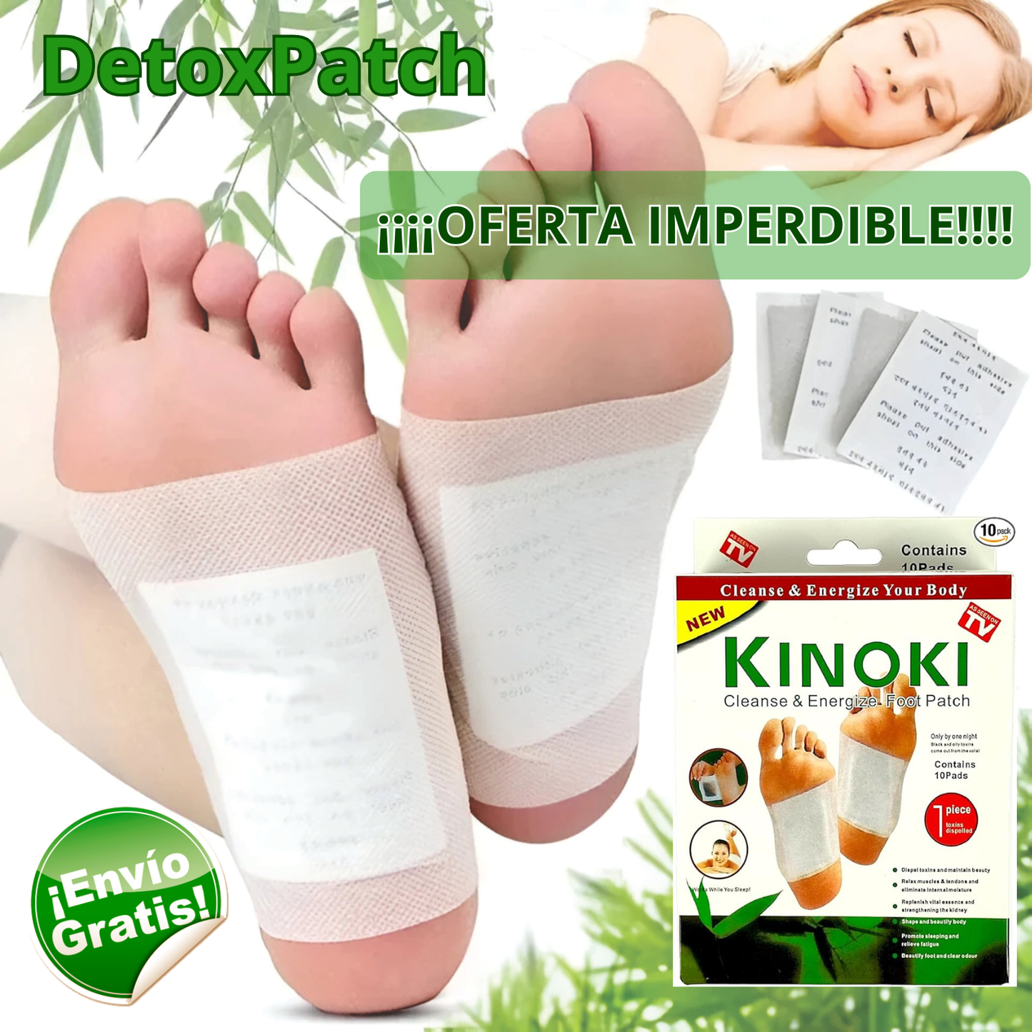 Kinoki 10 Parches Desintoxicantes DetoxPatch